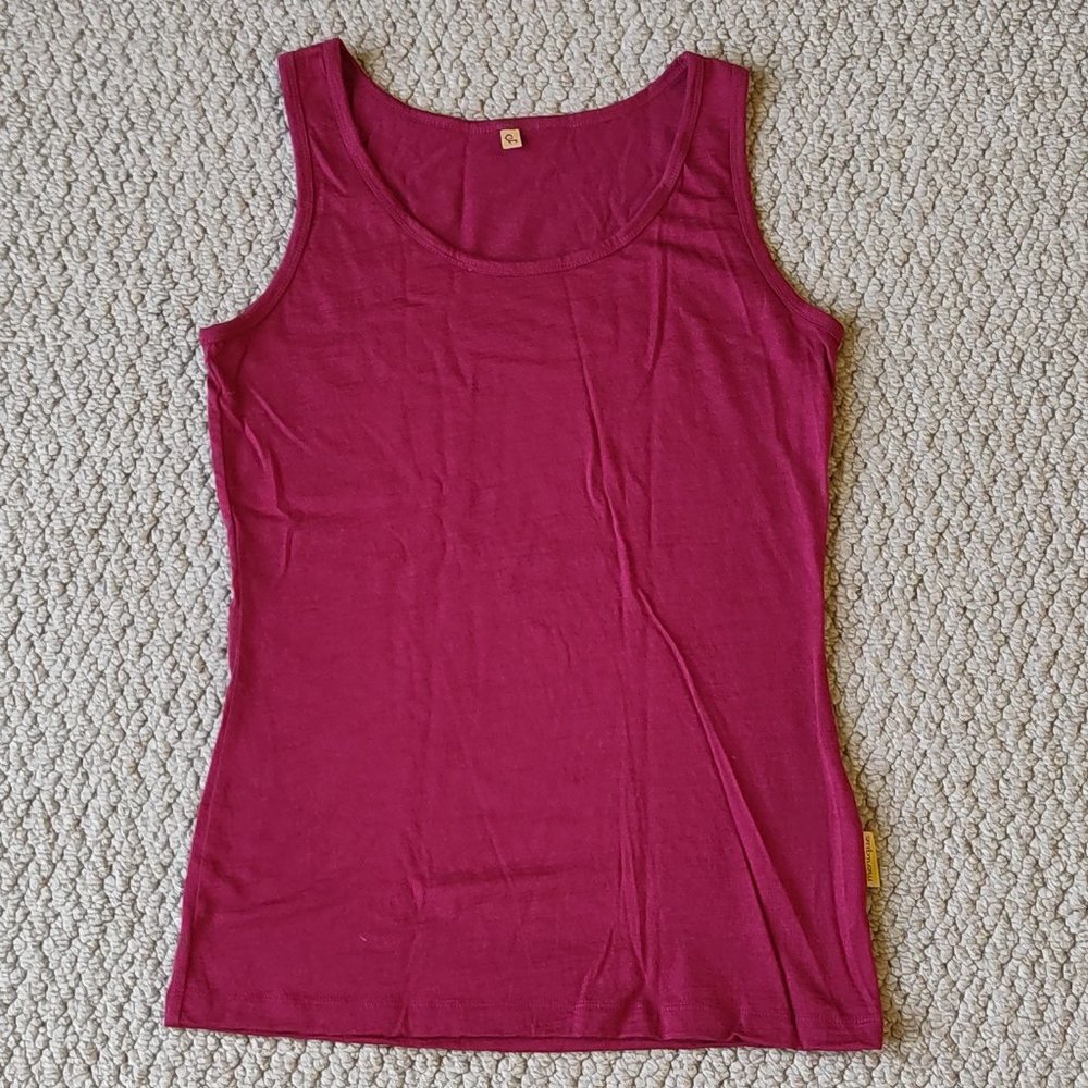 Merino Wool Red Tank Top
